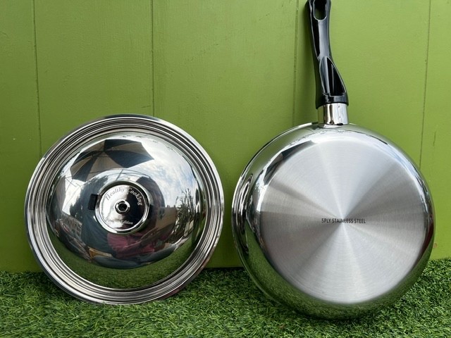 HEALTHY COOKING Special Edition Gourmet Skillet With Lid 10″ Stainless Steel NEW
