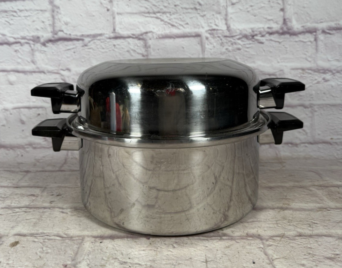 Deluxe Permanent Stainless Multi Core 6 Qt. Stock Pot & Dome Lid 5 Ply
