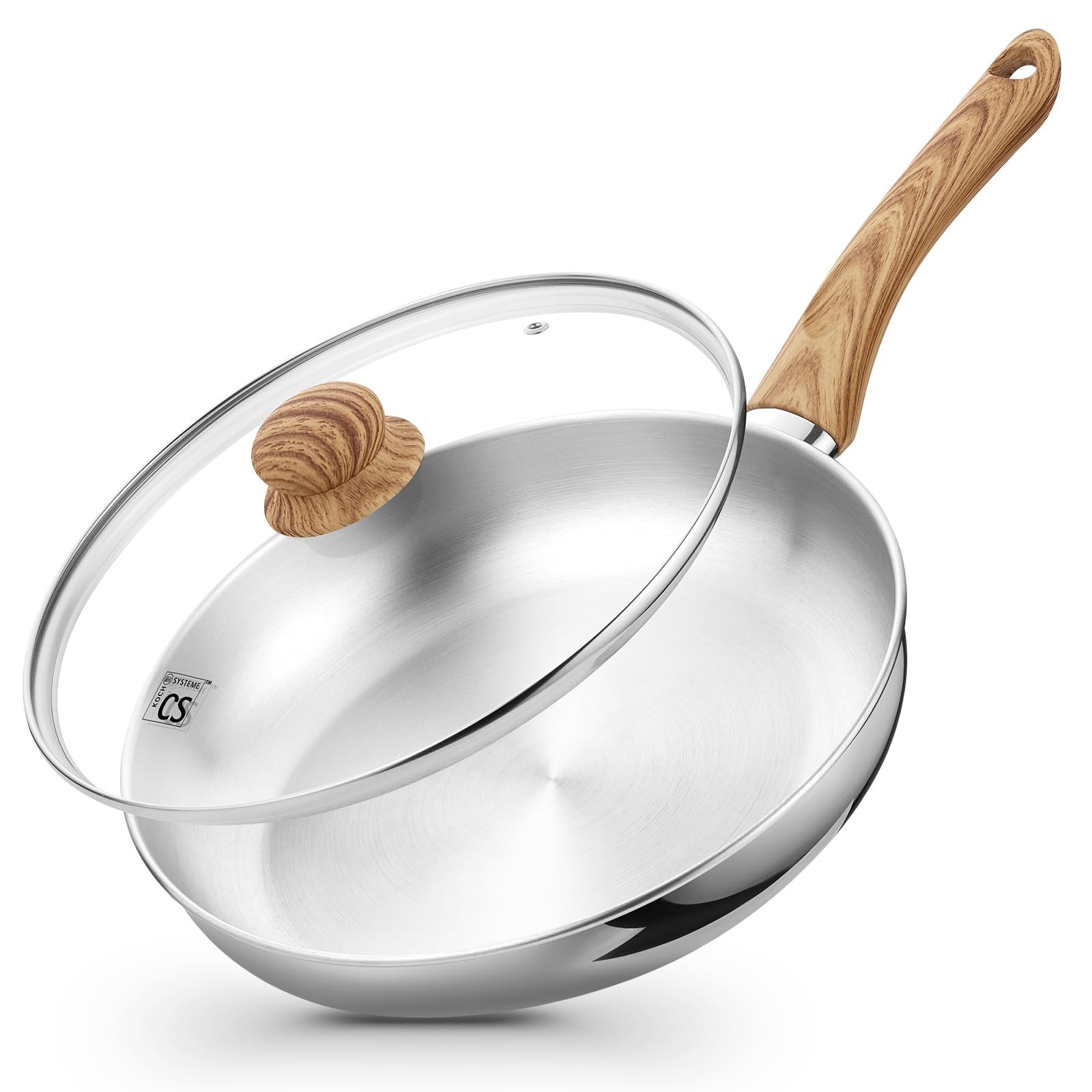 Koch Systeme Cs 12 Inch Stainless Steel Frying Pan 18/10 Stainless Steel Pan