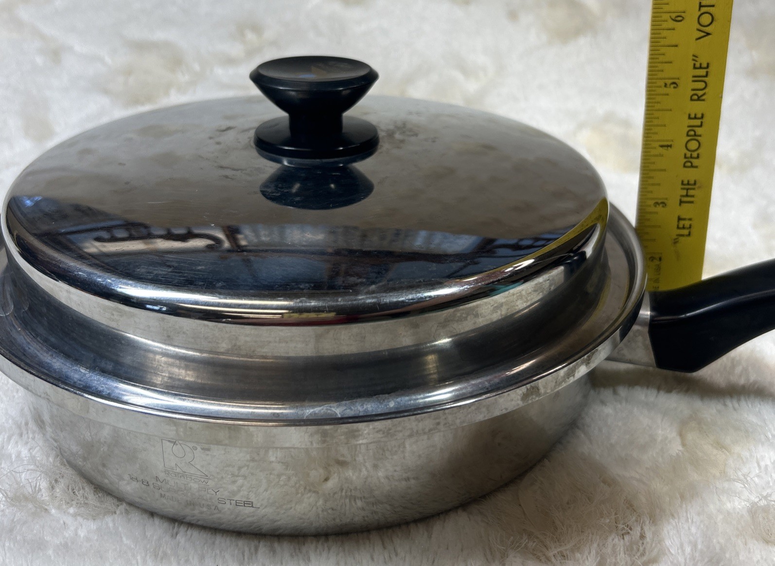 Vintage Rainbow Cookware 18-8 Multi Ply Surgical Steel Skillet W Lid & Insert 11