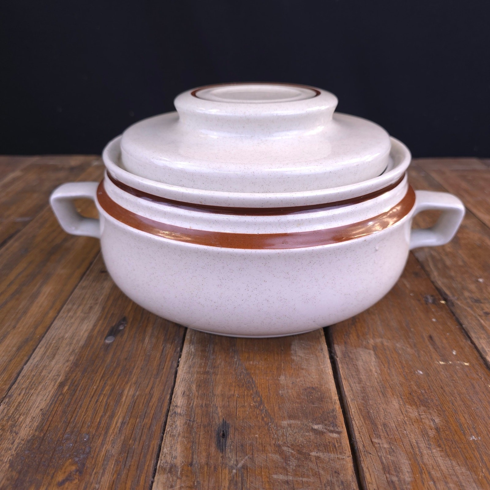 Vintage Casserole Dish with Lid Contemporary Chateau Hand Painted Stoneware Pot