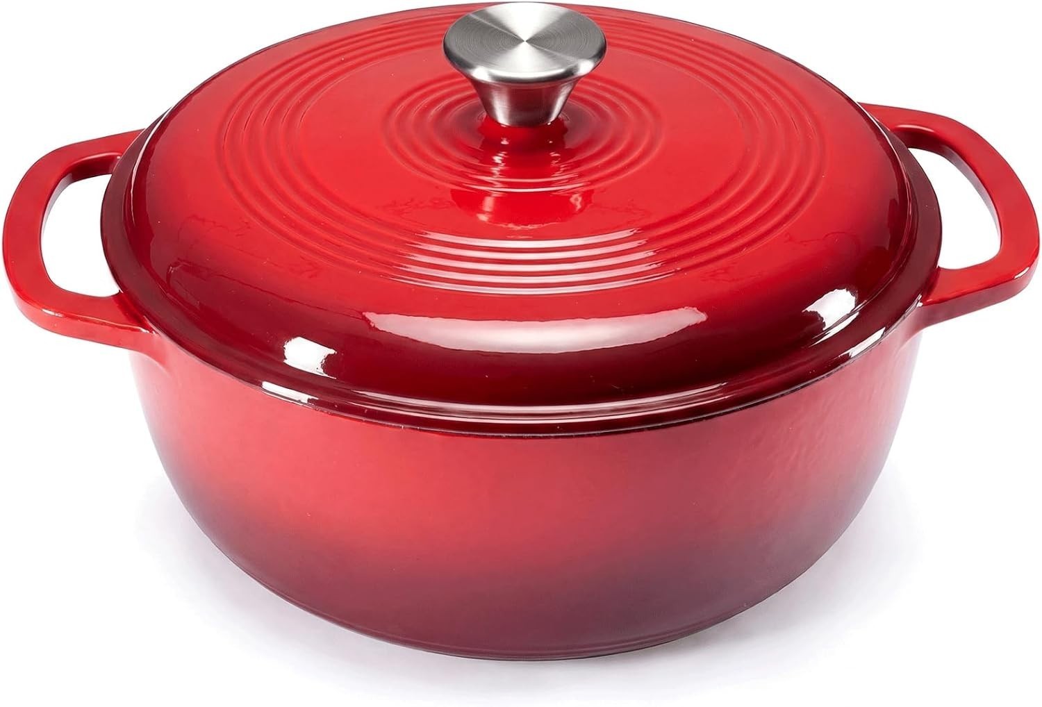 DUMOS 6 Qt Cast Iron Dutch Oven,w/ Lid&Dual Handles,Enameled Heavy Duty Cookware