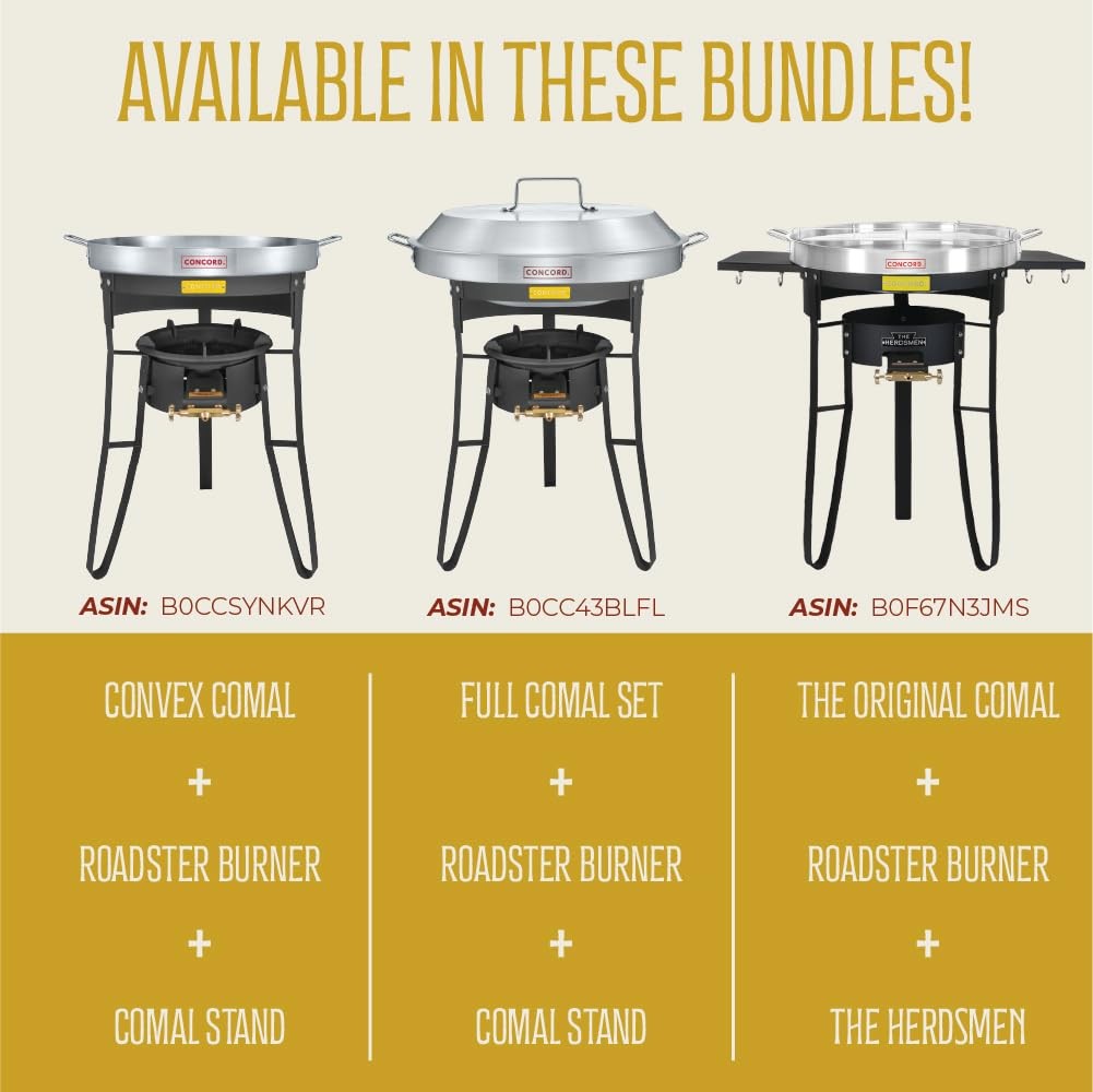 Concord Stainless Steel 3 Piece 22 Comal Cookware Set. Comales Discada Set