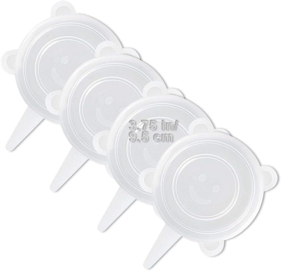 4 Pack Same Size Silicone Stretch Lids, Thicker Reusable Sturdy Silicone Cont…