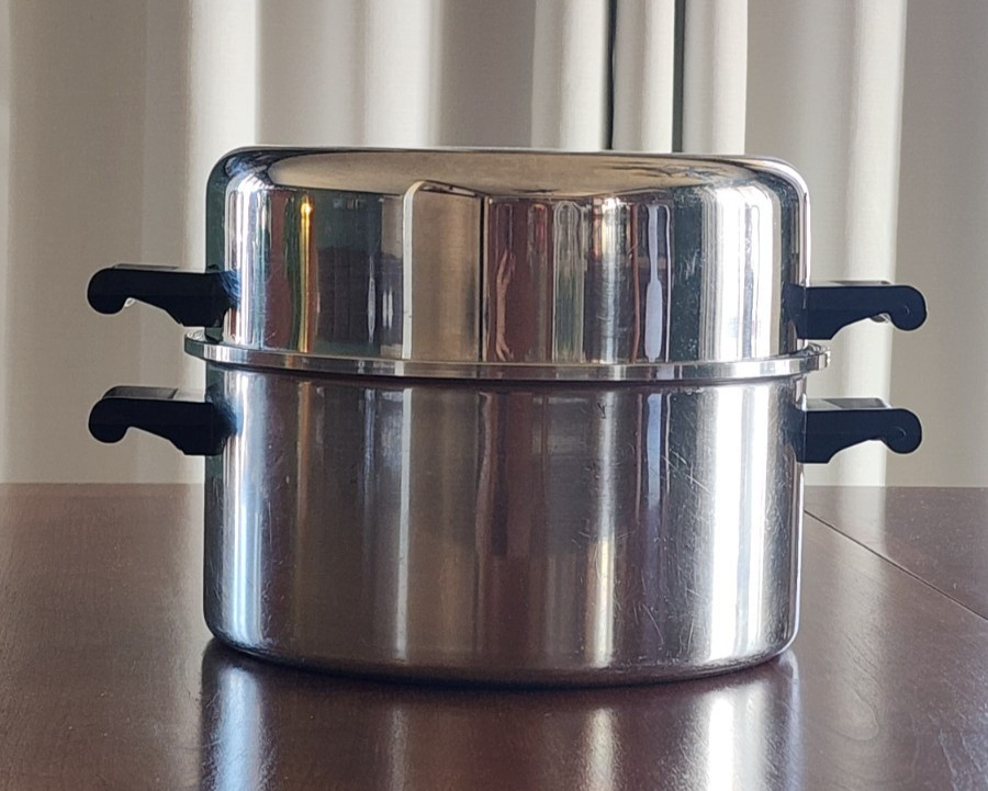 Vintage Saladmaster 6 Quart Stock Pot Dome Lid 18-8 Tri Clad Pan Cookware