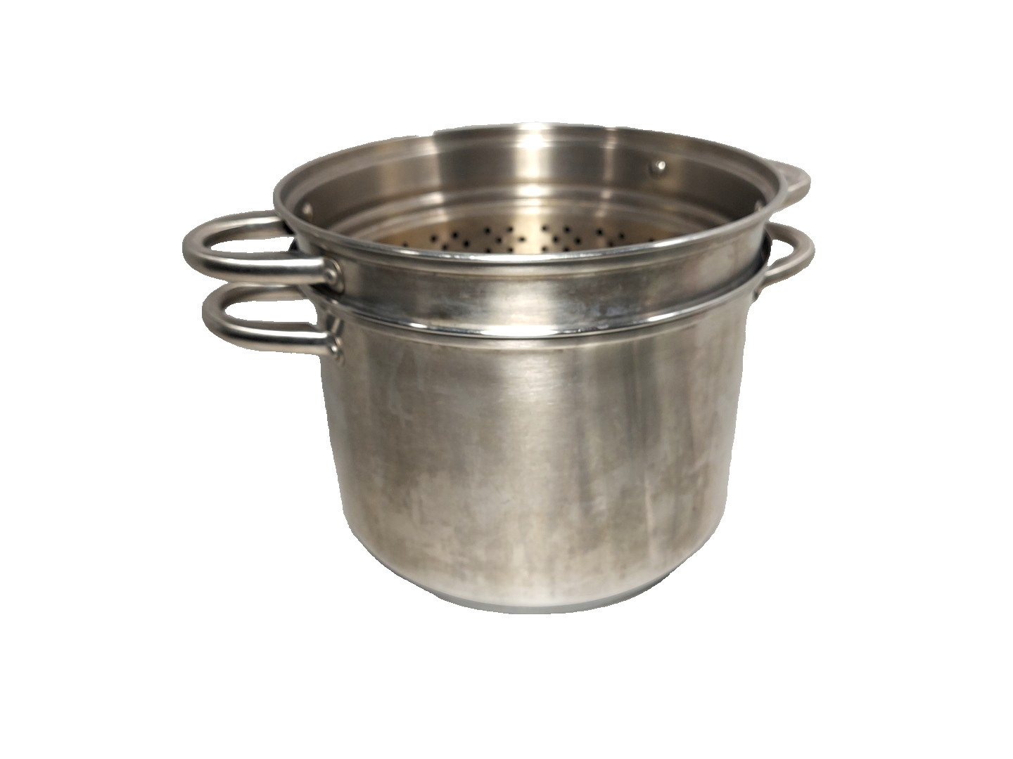 Fagor 7 Qt SS Stock Pot Gas Electric Vitro-Induction w/ Lid & Pasta Strainer