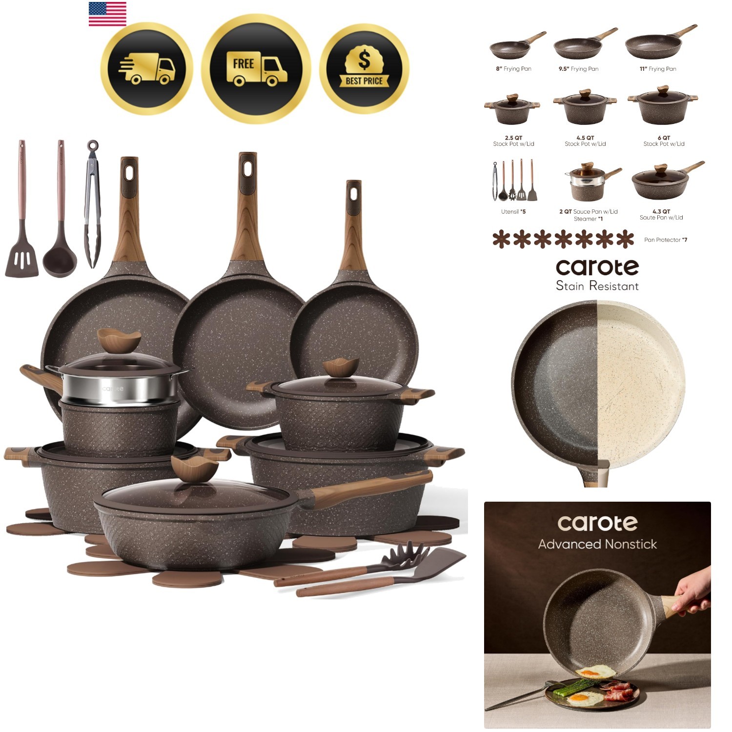 26PCS Pots and Pans Set Non Stick, Cookware Set Pots and Pans Induction Cook …