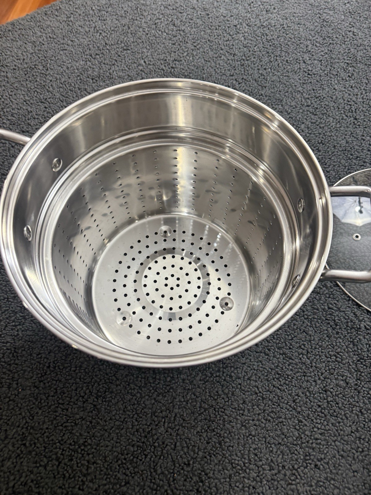 Denmark Stainless Pasta Pot Set 10” Stock Pot w/2 Strainers & Glass Lid