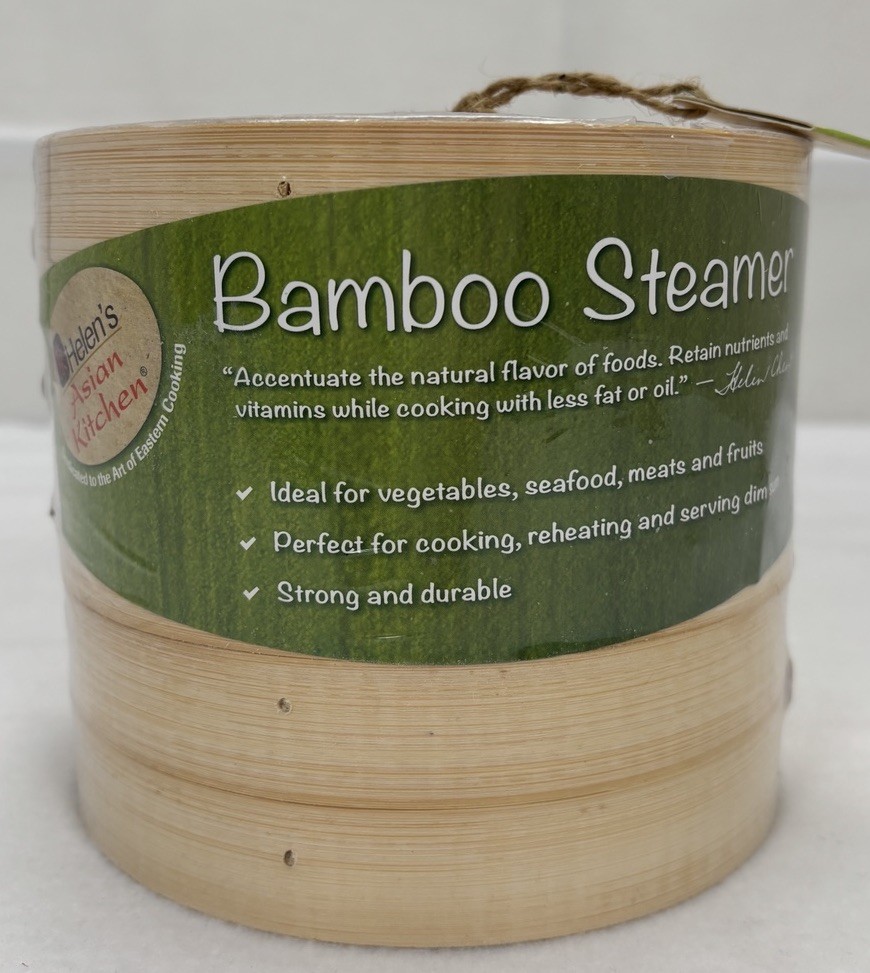 Helen’s Asian Kitchen 6-in Bamboo Steamer Set 97080 New