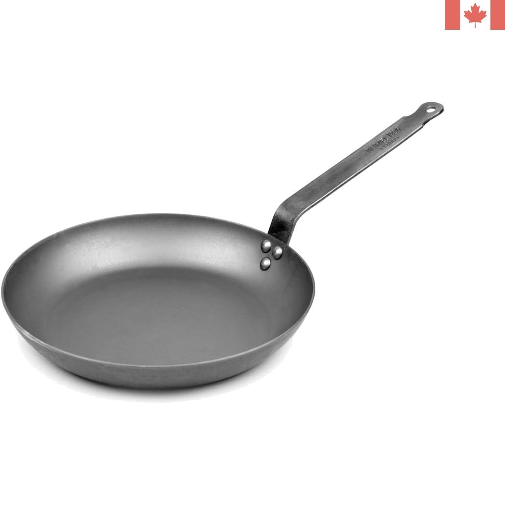 M’Steel Professional-Grade 12.6-Inch Frying Pan in Black Carbon – Made in France