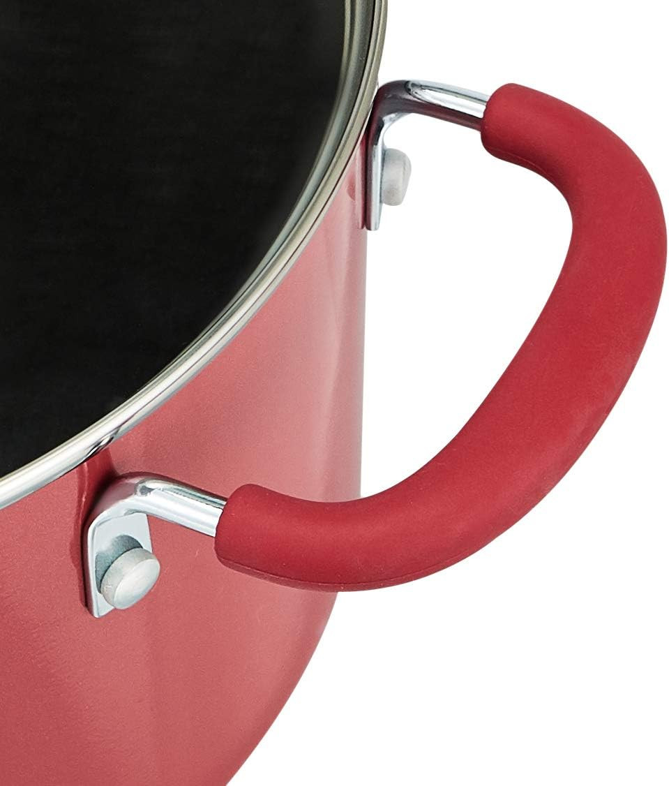 12-Piece Red Aluminum Cookware Set – Durable & Stylish