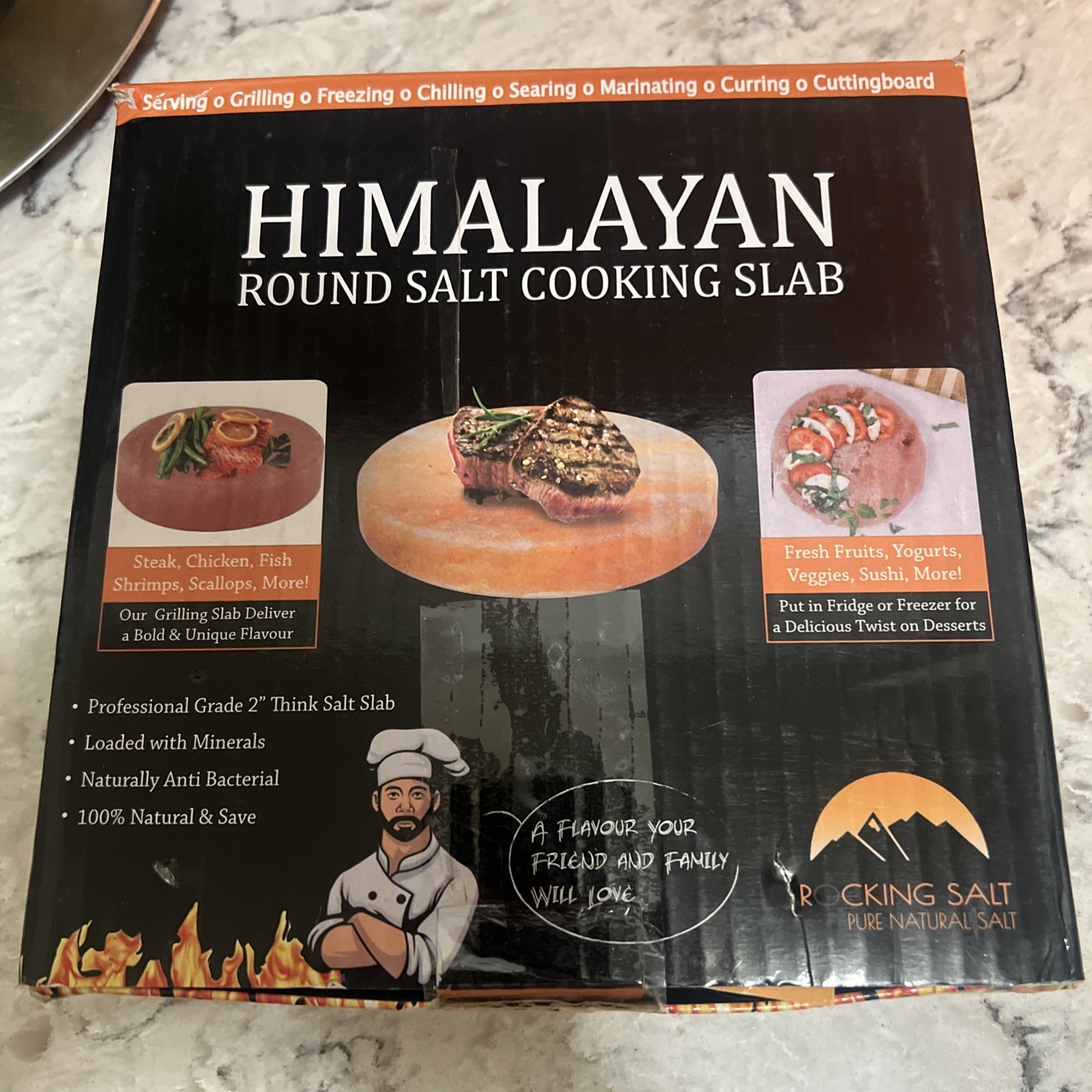 New Rocking Salt Himalayan Cooking Block Round D 8″ For Grilling /Cutting Board