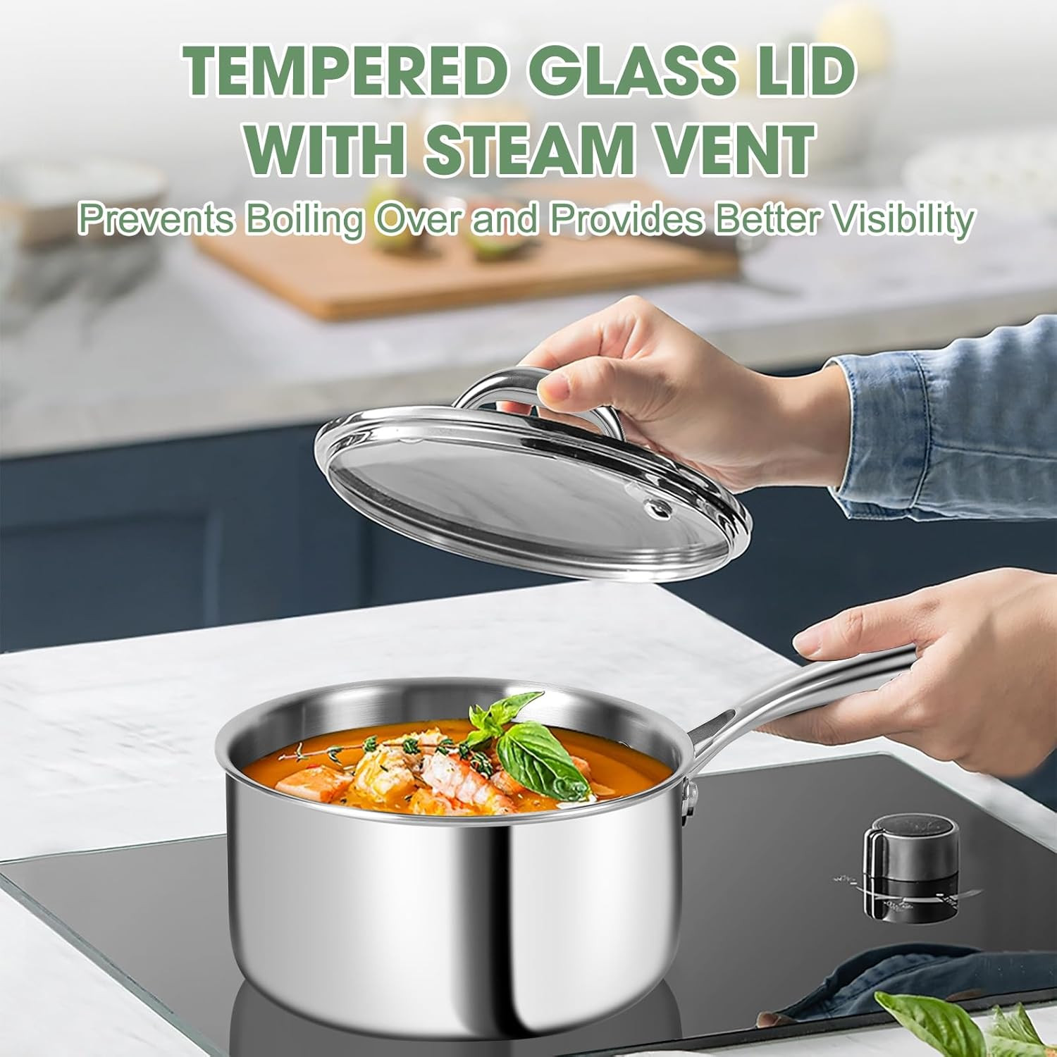Professional 11-Piece 3-Ply Stainless Steel Cookware Set – Induction & Oven Safe