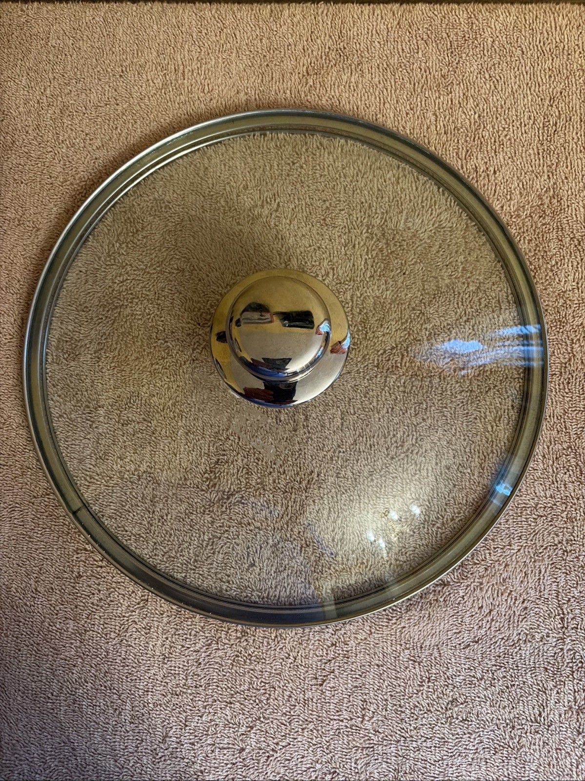 Glass Replacement Lid Stainless Steel Rim 10″ Pot Or 6 Qt Crockpot Lid ONLY-