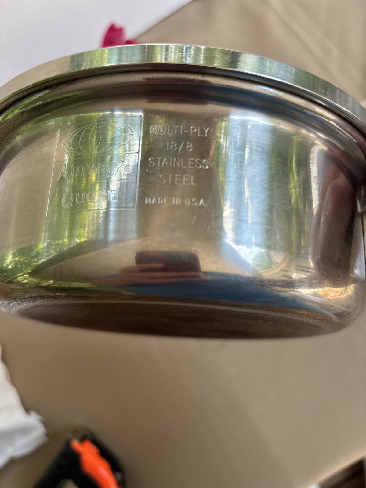 Amway Queen 1 Quart 6 1/2” Sauce Pan Multi-Ply 18/8 Stainless Steel W/Lid