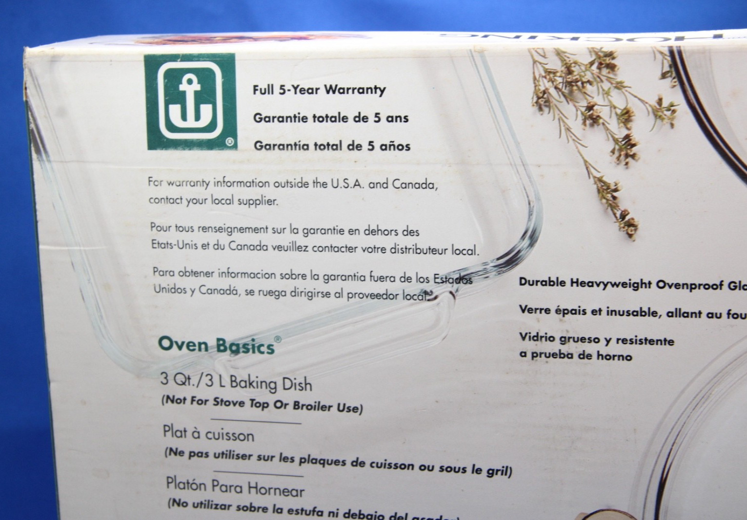 Anchor Hocking 3qt. Oven Basics 9″x13″ Rectangular Baking Dish Clear Glass USA