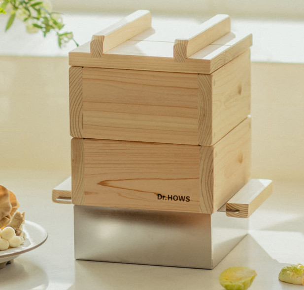 Dr.Hows Jadam Hinoki Cypress Wood Mini Steamer 18cm 2-Tier Healthy Cookware Pot