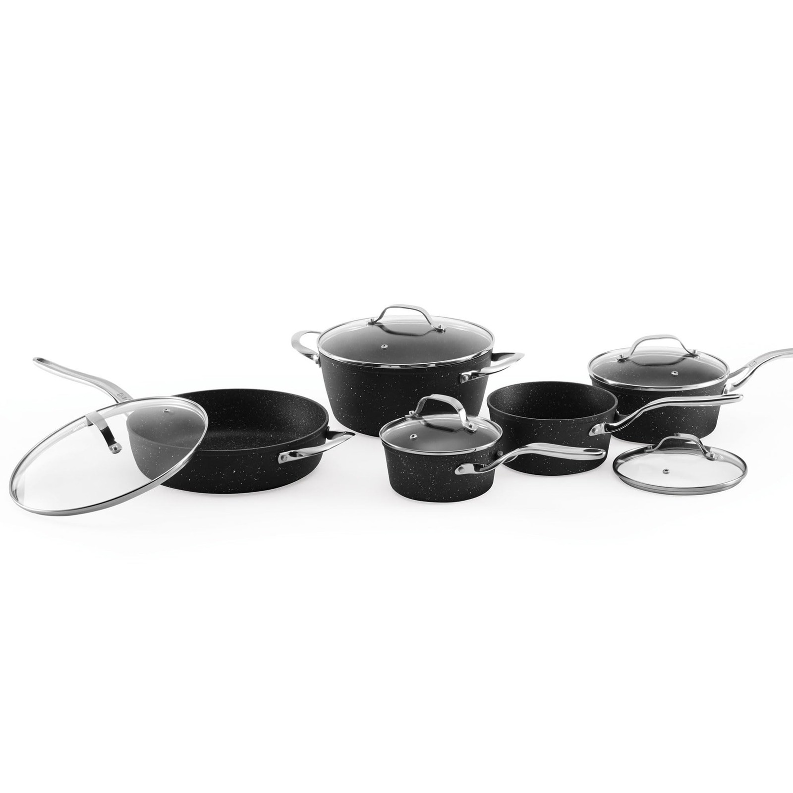 Starfrit The Rock 10PC Non-Stick Cookware Set – Durable Forged Aluminum – Ove…