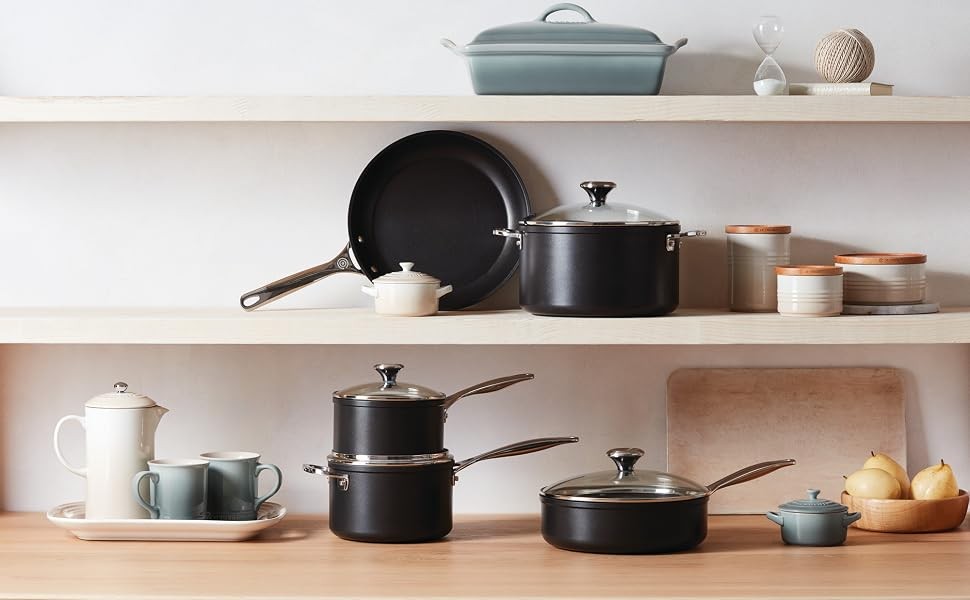 Toughened Nonstick Pro Open Saucepan with Double Pour Spouts, 1.7 qt.