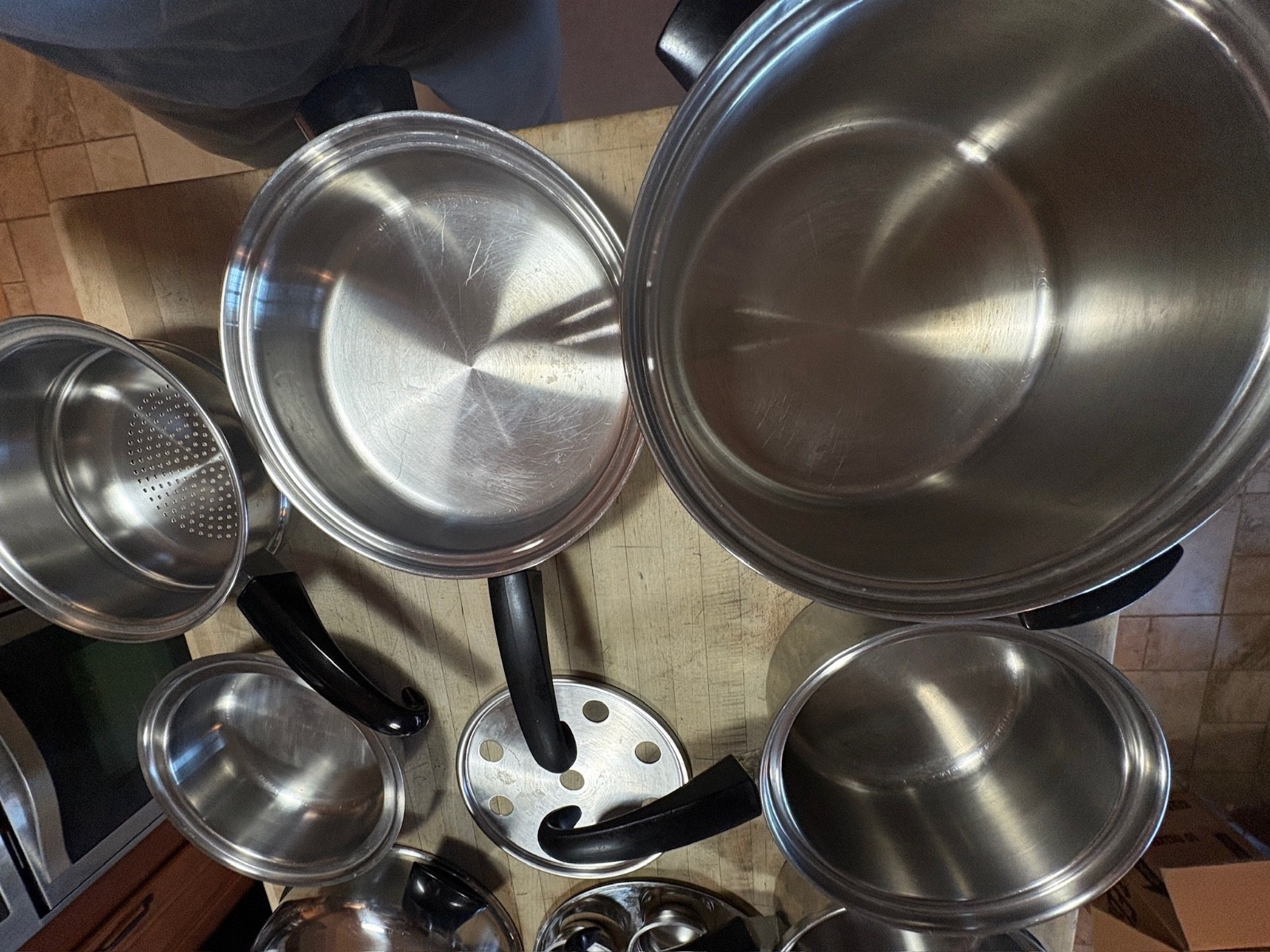 Vtg 14 pcs Seal-O-Matic Thermium Multi-Plex Stainless Steel USA Cookware Set USA