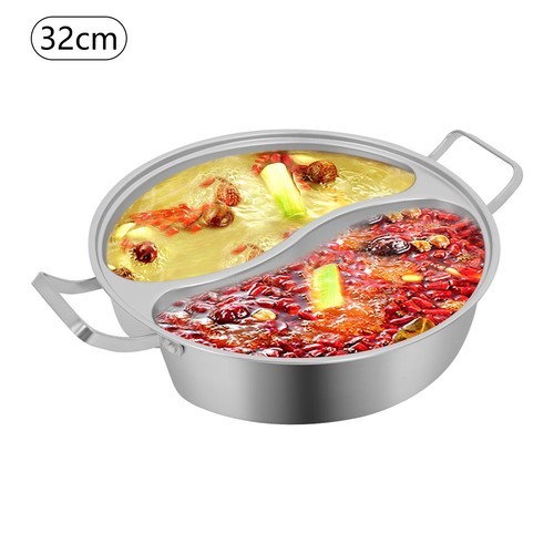 Double-flavor Hot Pot Hot Pot with Divider Hot Pot with Clear Lid