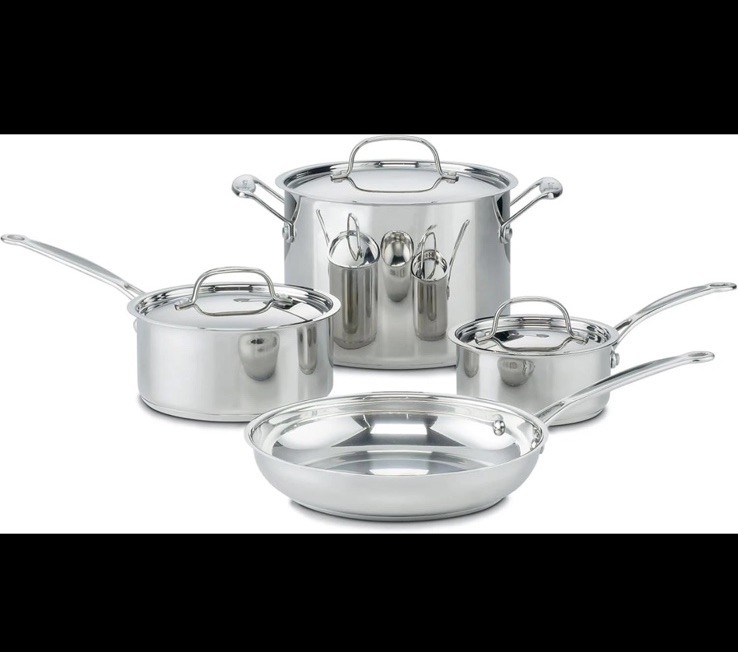 Cuisinart 7-Piece Cookware Set, Chef’s Classic Stainless Steel Collection, 77-7P