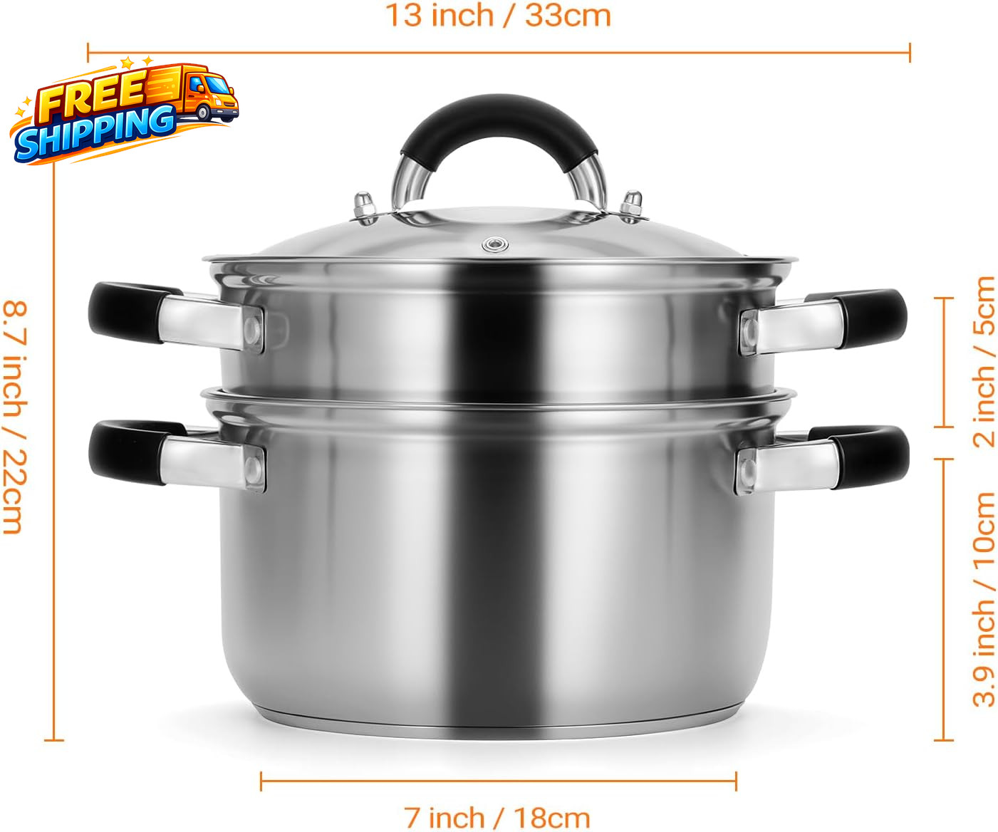 3.2QT Steamer for Cooking Stainless Steel Steam Pot with Steamer Basket Cooking