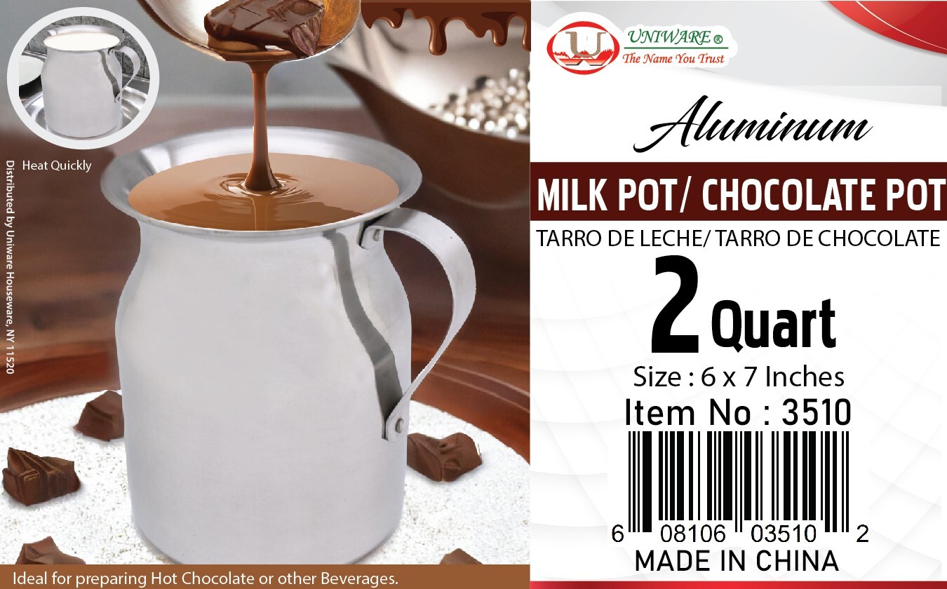 Aluminum Chocolate Milk Pot, 2.0 Quart 6 x 7 inches
