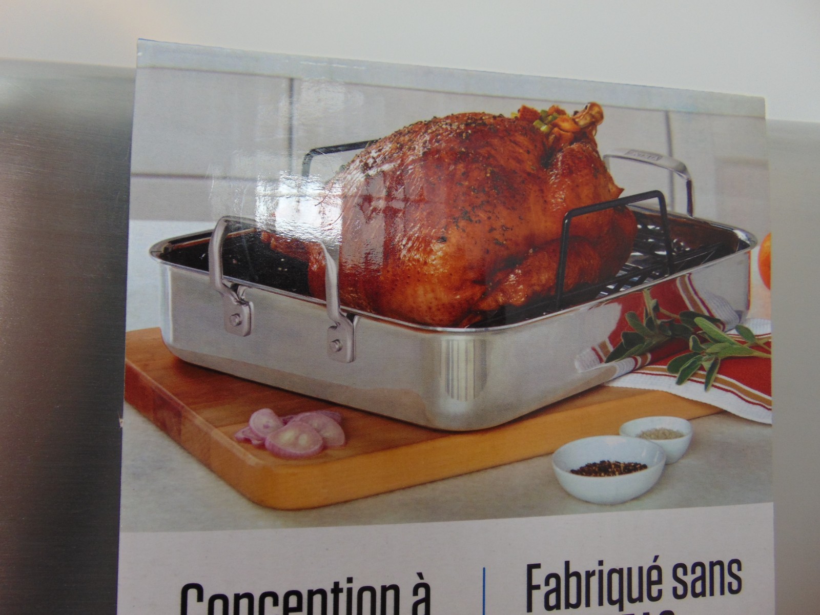 Stainless Steel Roasting Pan with Non-Stick Rack, 16×13 Inch, Oven Safe