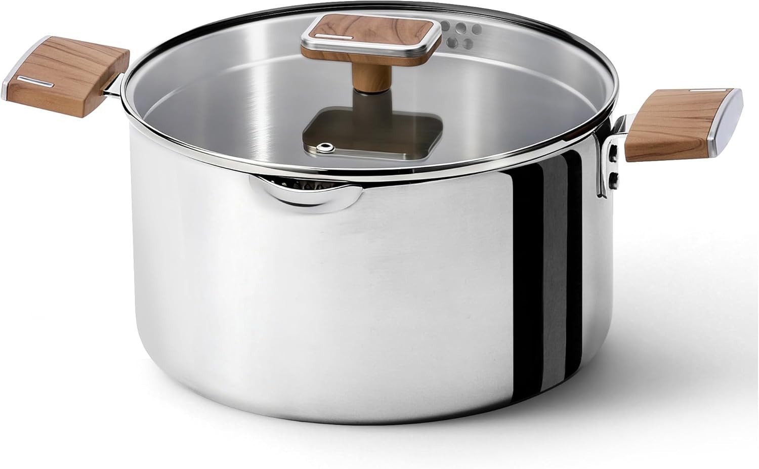 Stock Pot 6QT Stainless Steel Soup Pot with Glass Lid for Pasta Stew