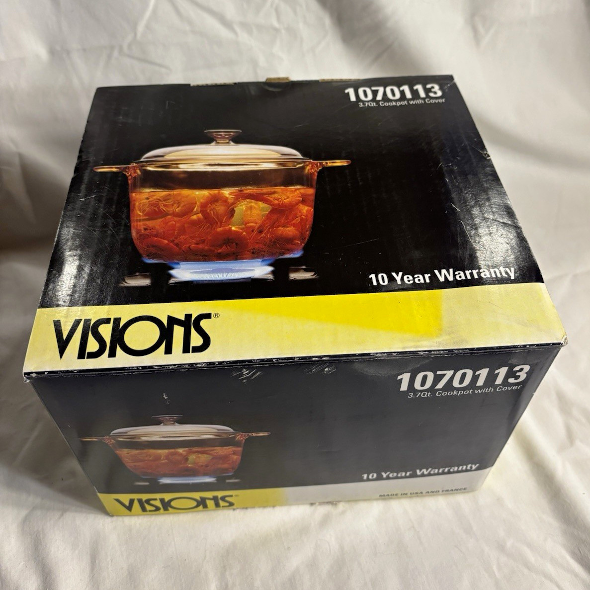 Visions 3.7 Qt 1070113 Amber Glass Cookpot w/ Cover Lid 2-Piece Set