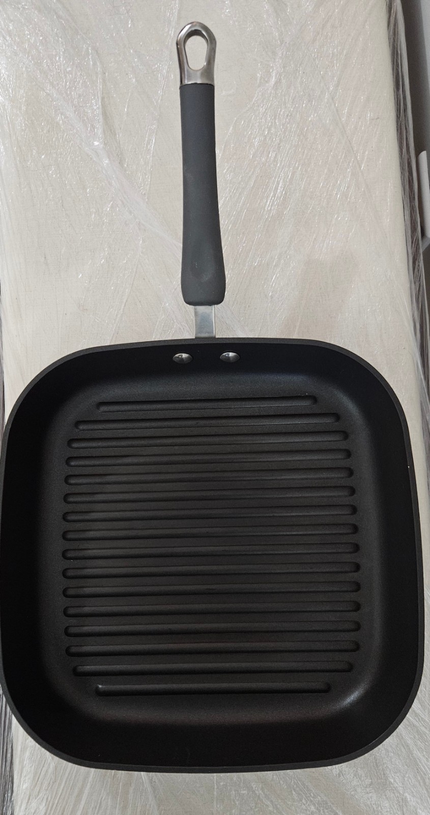 Pampered Chef 11-inch Black Non-Stick Square Grill Pan #2868