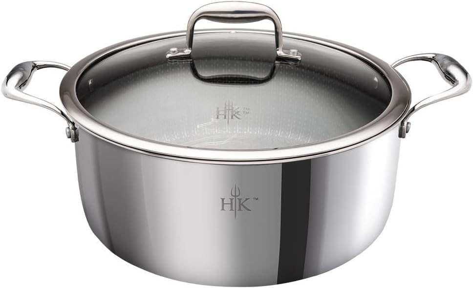 Hell’s Kitchen Hybrid 7.5 Qt Pot w/Lid Tri-Clad PFAS Free Open Box