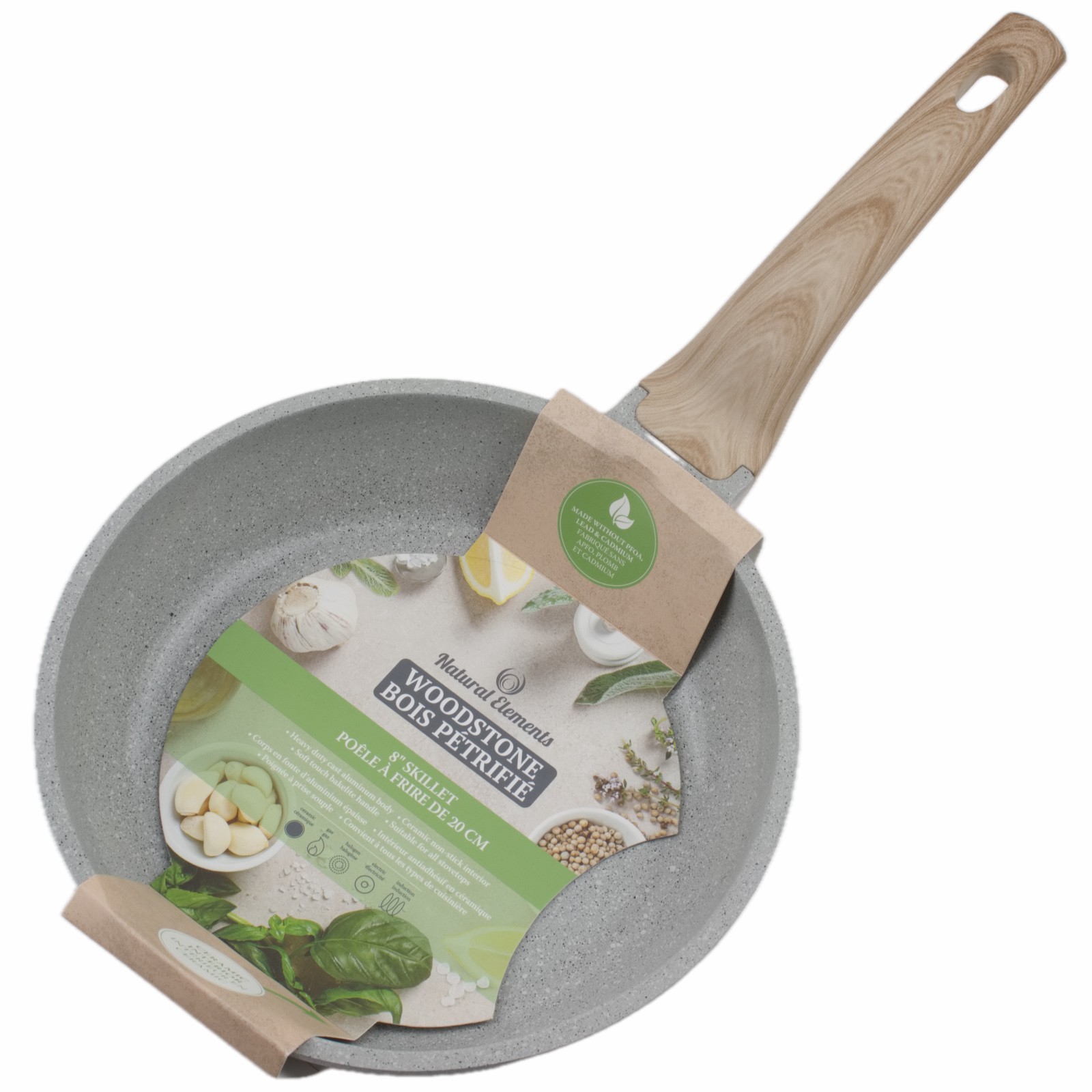 Natural Elements 8″ Skillet Non Stick Frying Pan Gray Ceramic Non Stick
