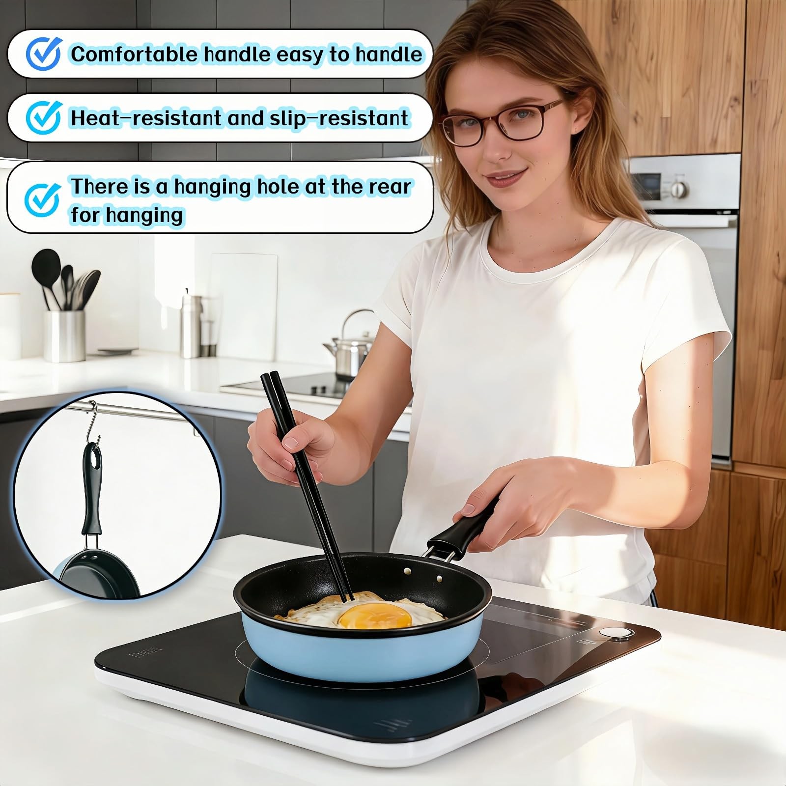 Mini Frying Pan 4.7 Inch Non-Stick Egg Pan for Gas, Induction, Electric Stove