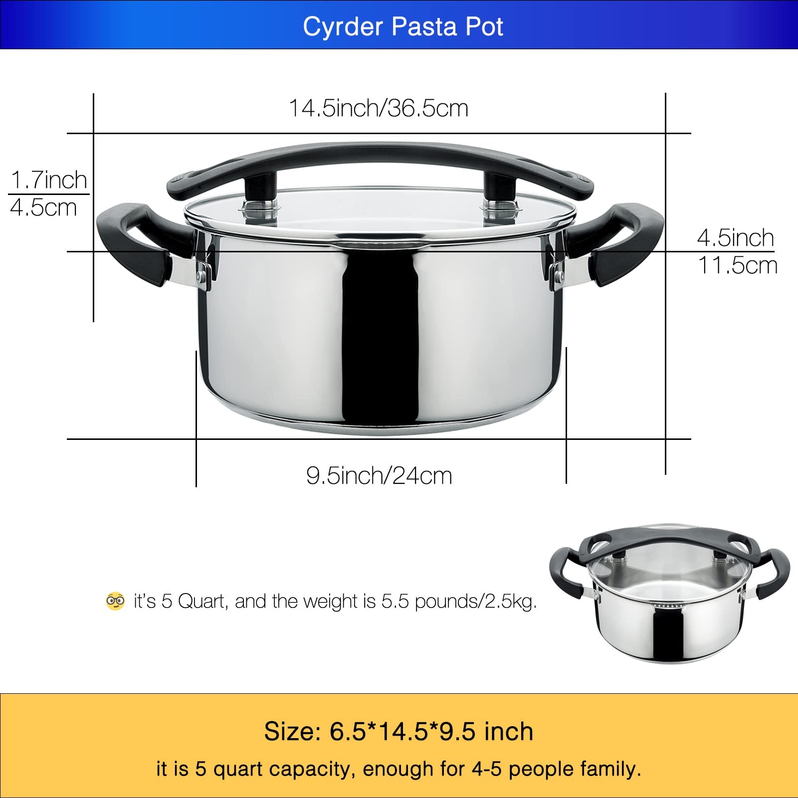 Stainless Steel Pasta Pot, Dutch Oven, Induction Pasta Pot with Strainer Lid,…