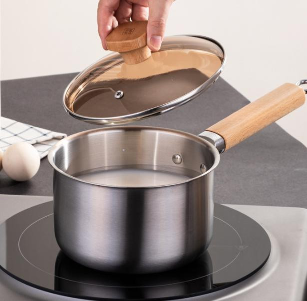 34.5×17.3x15cm Stainless Steel Milk Pot for Home Kitchen Cooking Needs