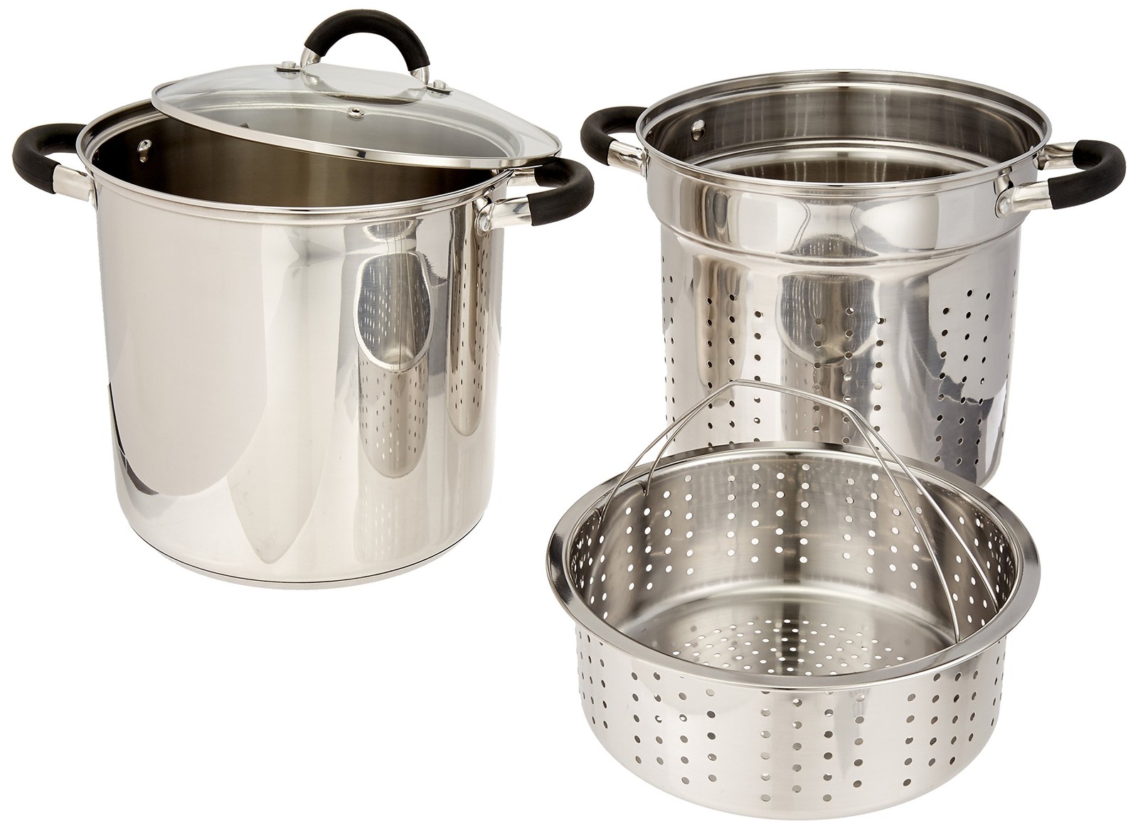 12 Qt Multifunction Stainless Steel Pasta Cooker with Encapsulated Base, Vent…