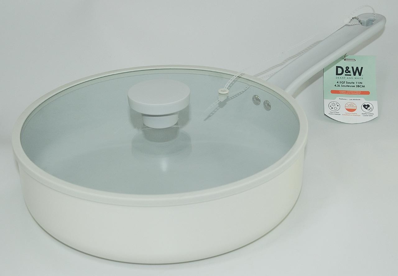 D&W / Deane & White ~ 11″ Saute Pan 4.5 Qt Ceramic Skillet w/ Lid *BRAND NEW!