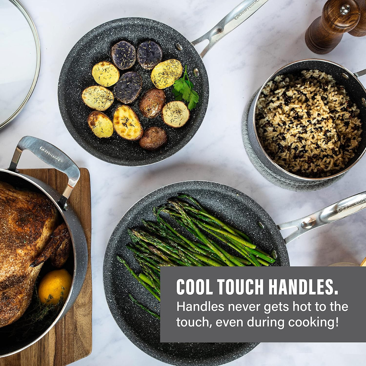 20-Piece Nonstick Cookware Set – Diamond Infused, Oven & Dishwasher Safe