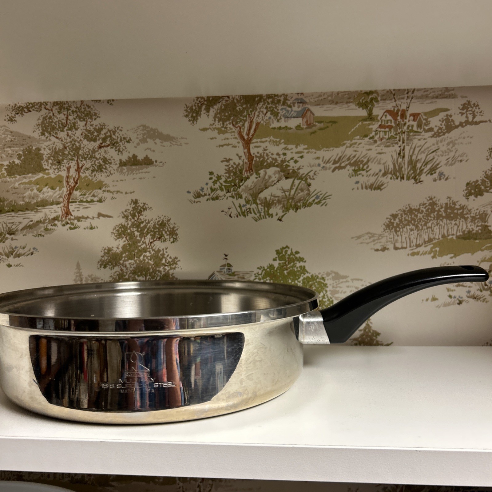 Vintage Rainbow Cookware 18-8 Multi Ply Surgical Steel Skillet No Lid 10.5”