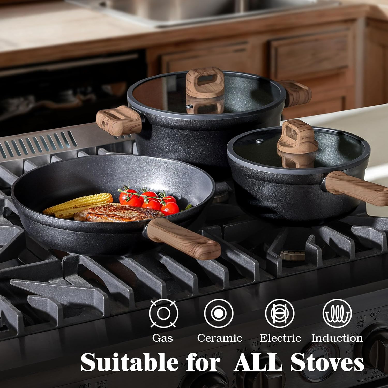 20-Piece Nonstick Cookware Set, Induction & Dishwasher Safe, PFOA Free