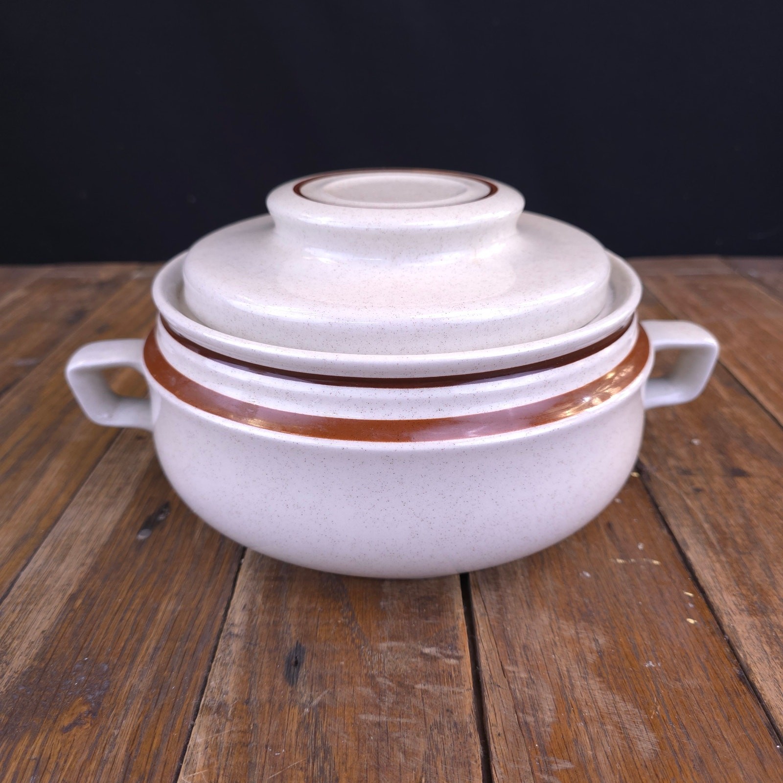 Vintage Casserole Dish with Lid Contemporary Chateau Hand Painted Stoneware Pot