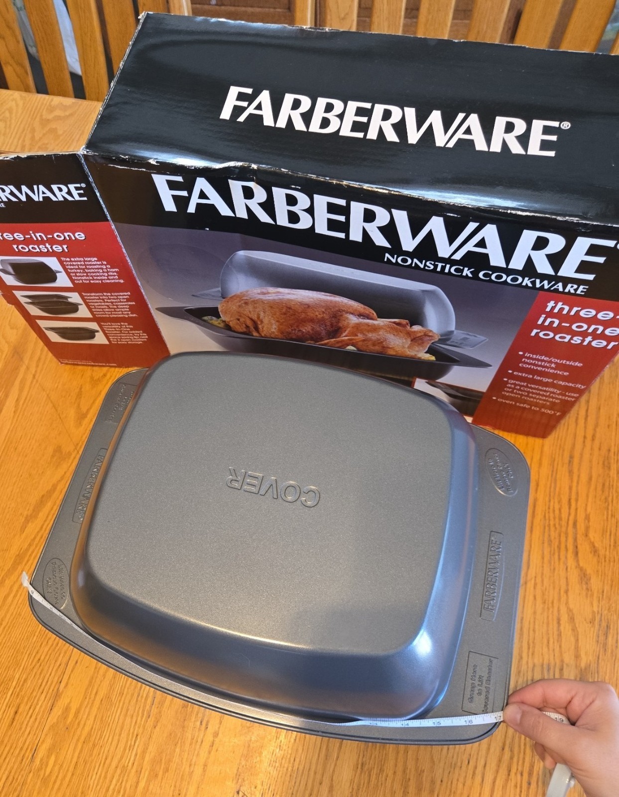 Farberware nonstick three in one roaster oven safe turkey casseroles cookware