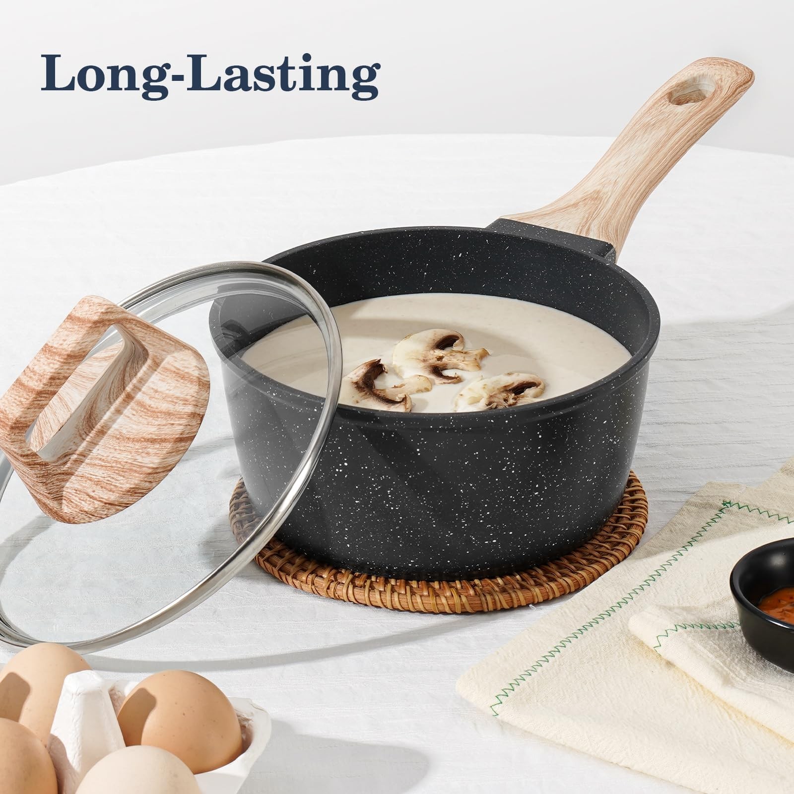 12-Piece Non-Stick Granite Cookware Set | Induction Safe, Healthy & PFAS Free
