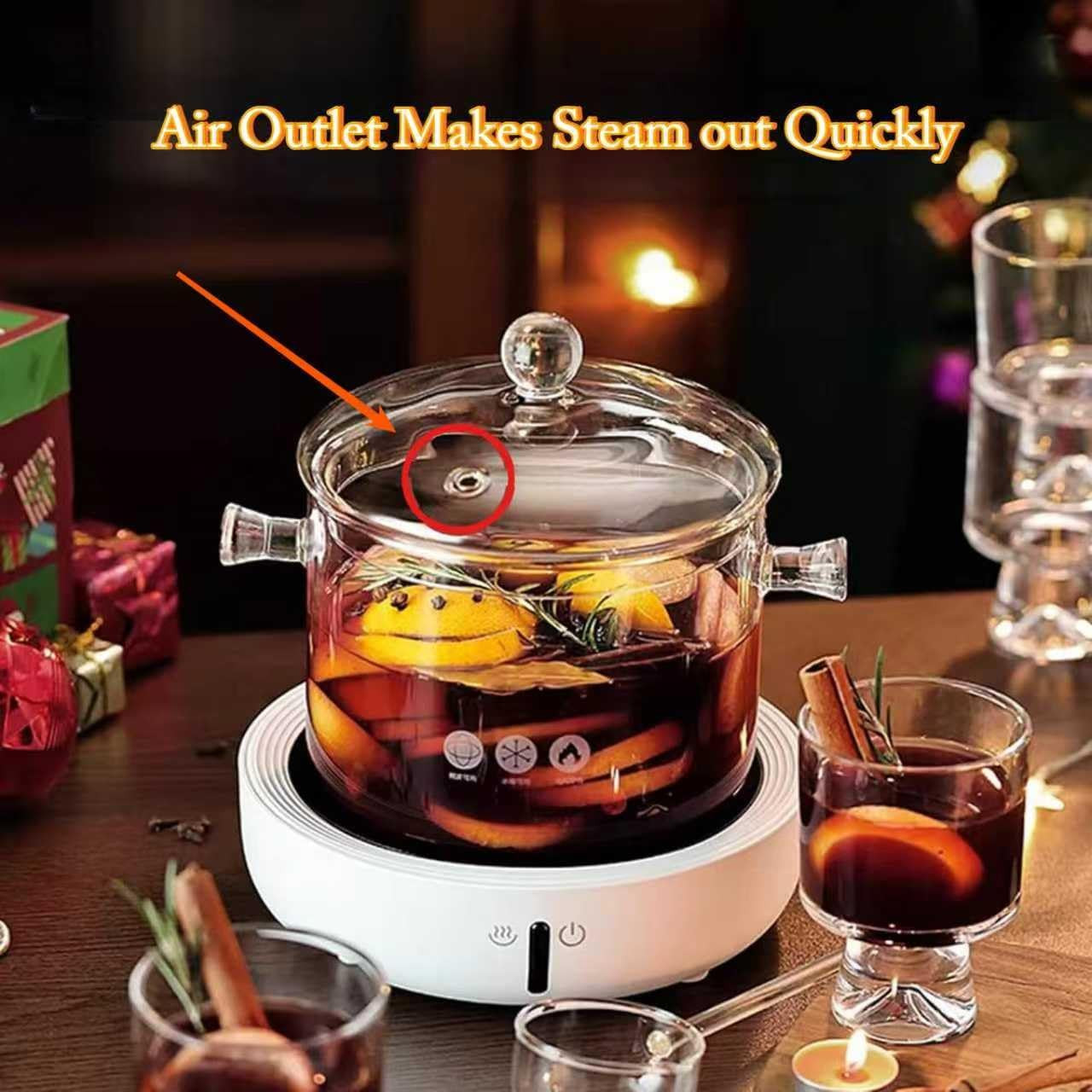 Glass Cooking Pots,1.7L/57OZ Heat Resistant Glass Saucepan with Cover, Pots for