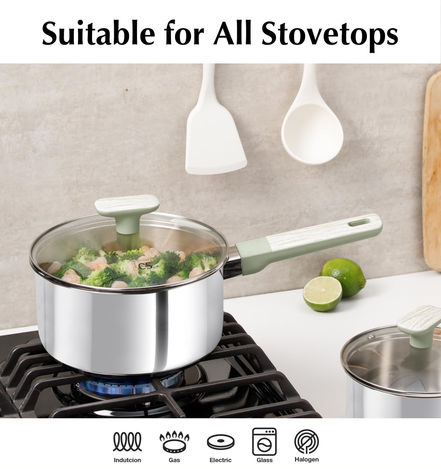 Koch Systeme Cs 6 Pcs Stainless Steel Sauce Pan Set 2Qt 3Qt Stainless Steel Pot