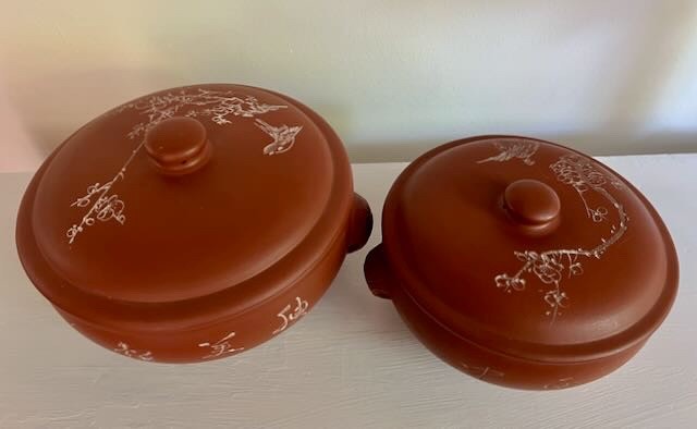 Vintage Asian Red Clay Pottery Medium Steamer Yunnan Qigue Cook Pot Yixing