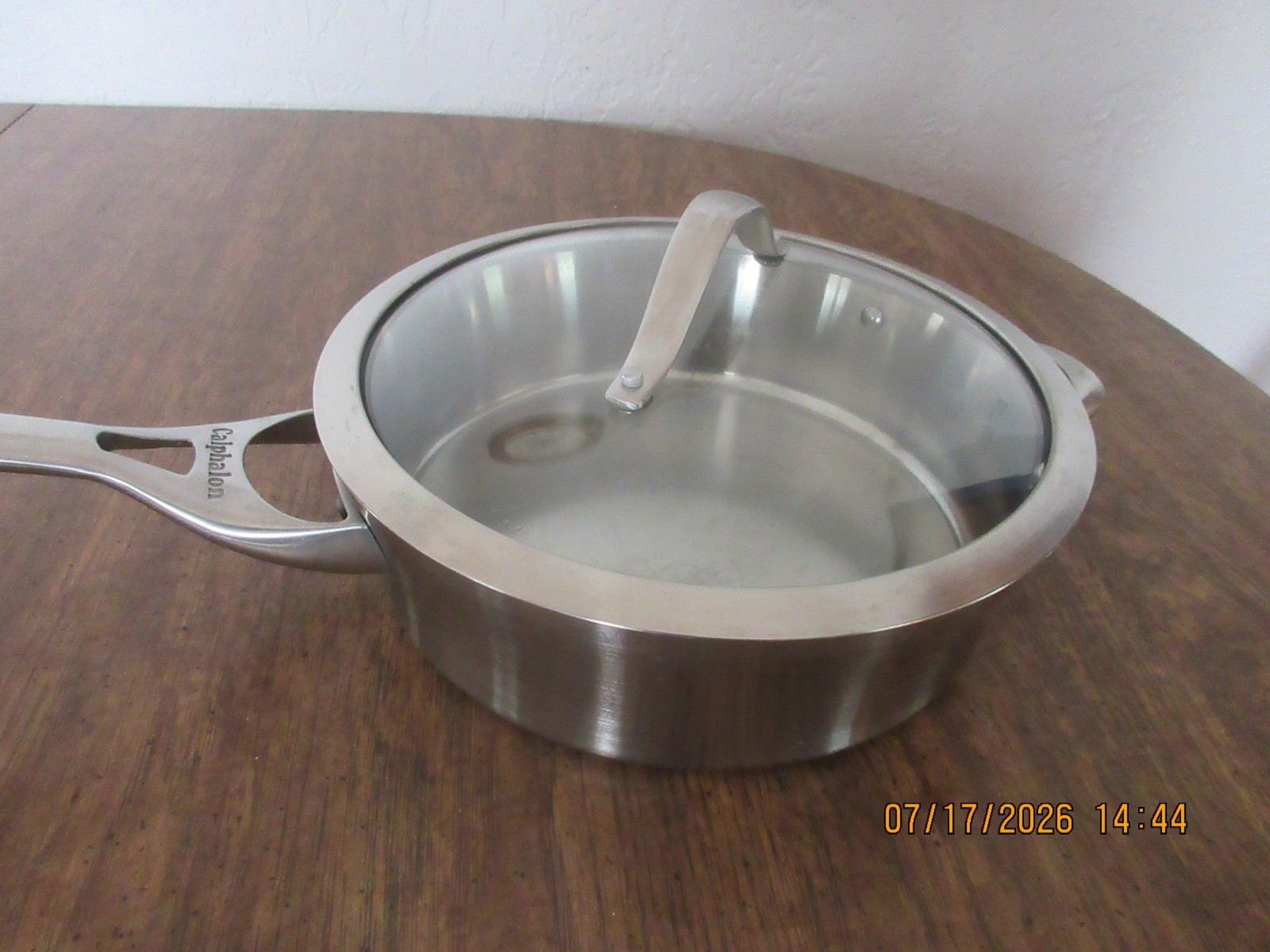 Calphalon 5003 Saute Pan 3 Qt 2.8L Stainless Steel With Lid Induction Ready