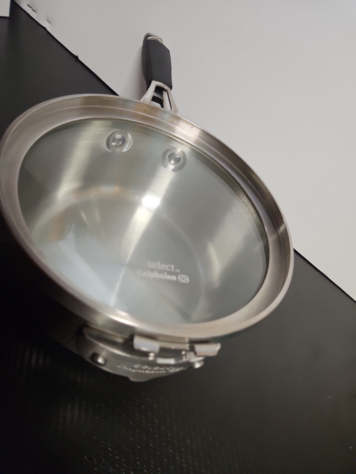 Select By Calphalon 6 Inch 2.5 Qt. Stainless Sauce Pan with Tempered Glass Lid